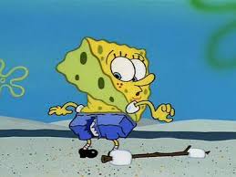 Spongebob has ripped his pants